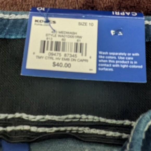 Apt. 9 Mid Rise Tummy Control Capri Jean Size 10 - NWTApt. 9 - Picture 10 of 11